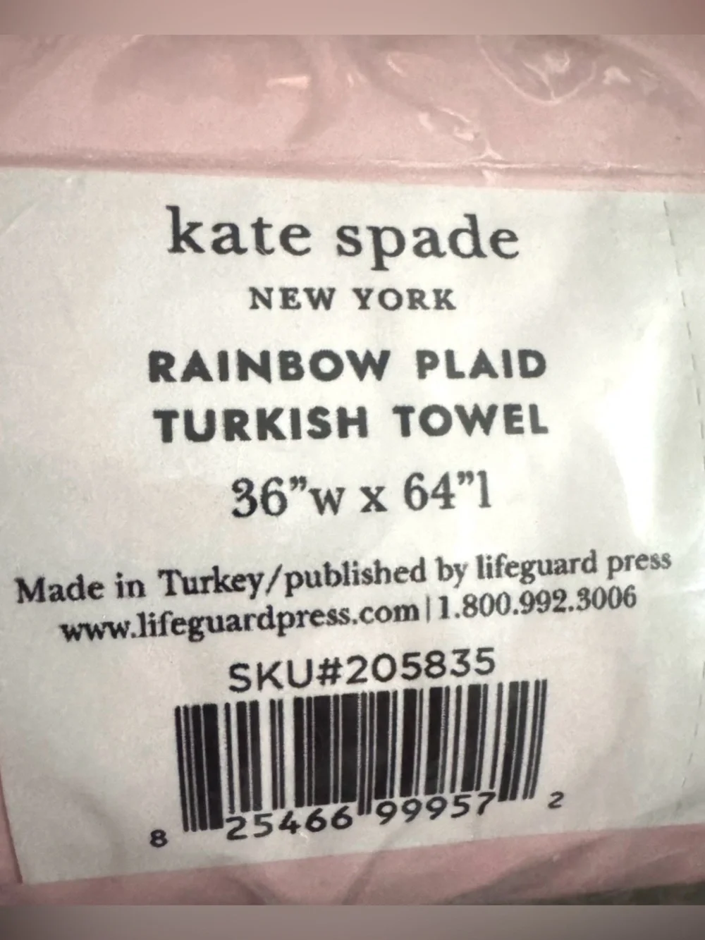 KATE SPADE ♠️ RAINBOW PLAID XL TURKISH TOWEL & LARGE INSULATED COOLER BAG NWT